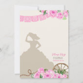 Roze Charro Quinceanera Papel Picado Western Roos Kaart (Achterkant)