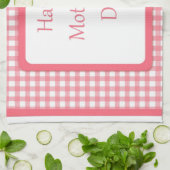 Roze check Floral Moederdag Theedoek (Gevouwen)