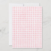 Roze Check Paard Verjaardag Uitnodiging (Achterkant)