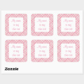 ROZE CHECK QUILT 3" vierkante mat Stickers (Vel)