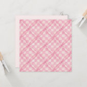 ROZE CHECK QUILT 5.25" Vierkante Platte Kaart II (Voorkant / Achterkant in situ)