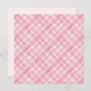 ROZE CHECK QUILT 5.25" Vierkante Platte Kaart II