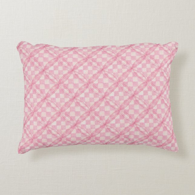 ROZE CHECK QUILT Accent Kussen (Voorkant)
