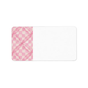 ROZE CHECK QUILT ADRESETIKETTEN ETIKET