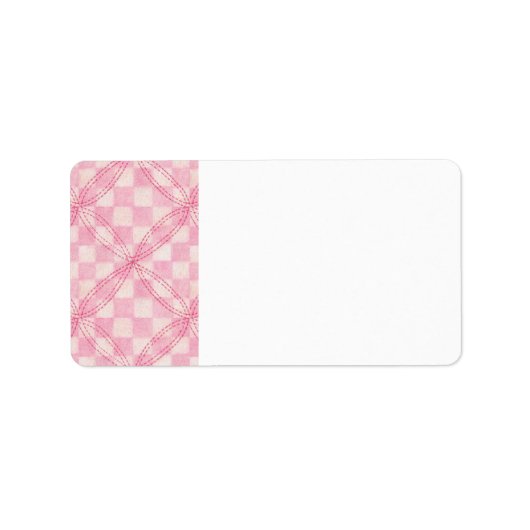 ROZE CHECK QUILT ADRESETIKETTEN ETIKET (Voorkant)