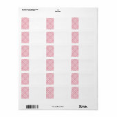 ROZE CHECK QUILT ADRESETIKETTEN ETIKET (Full Sheet)