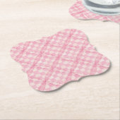 ROZE CHECK QUILT Bracket Papieren Onderzetters (Gekanteld)
