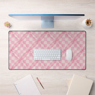 ROZE CHECK QUILT Desk Mat - Grote Schaal