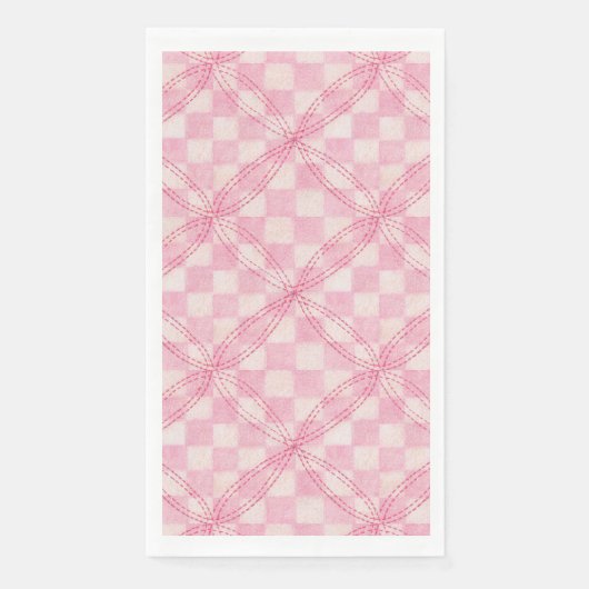 ROZE CHECK QUILT Gastenhanddoek Papieren servetten (Voorkant)