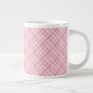 ROZE CHECK QUILT Grote witte Mok