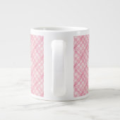 ROZE CHECK QUILT Grote witte Mok + Initiaal (Achterkant)