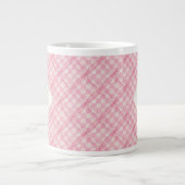 ROZE CHECK QUILT Grote witte Mok + Initiaal (Voorkant)