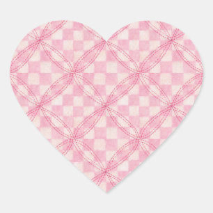 ROZE CHECK QUILT HART STICKERS