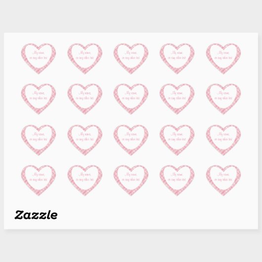 ROZE CHECK QUILT Heart Matte Stickers (Vel)