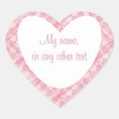 ROZE CHECK QUILT Heart Matte Stickers (Voorkant)