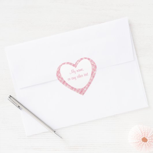 ROZE CHECK QUILT Heart Matte Stickers (Envelop)