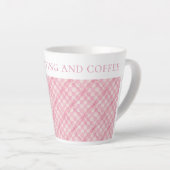 ROZE CHECK QUILT Latte Mok + Tekst (Rechterhoek)