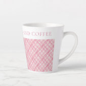 ROZE CHECK QUILT Latte Mok + Tekst (Rechts)