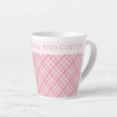 ROZE CHECK QUILT Latte Mok + Tekst / Blush (Rechterhoek)