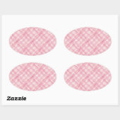 ROZE CHECK QUILT OVALE STICKERS (Vel)