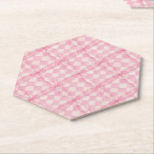 ROZE CHECK QUILT Pointed Hexagon Papier Onderzette Kartonnen Onderzetters (Schuin)