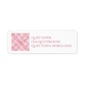 ROZE CHECK QUILT Retouradreslabels Etiket (Voorkant)