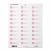ROZE CHECK QUILT Retouradreslabels Etiket (Full Sheet)