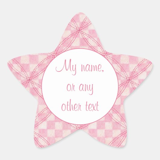 ROZE CHECK QUILT Star Matte Stickers (Voorkant)