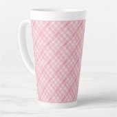 ROZE CHECK QUILT Tall Latte Mok (Linkerhoek)