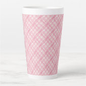 ROZE CHECK QUILT Tall Latte Mok (Voorkant)