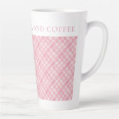 ROZE CHECK QUILT Tall Latte Mok + Tekst / Blush (Rechts)