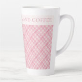 ROZE CHECK QUILT Tall Latte Mok + Tekst / Blush (Rechts)