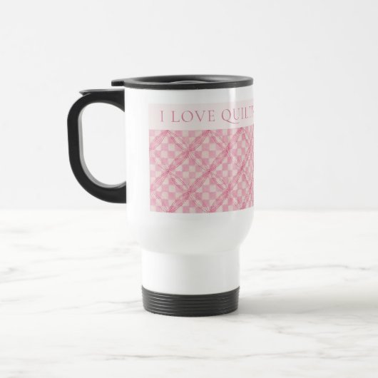 ROZE CHECK QUILT Travel Mok + Tekst / Blush (Links)