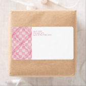 ROZE CHECK QUILT Verzending Adresetiketten Etiket (Insitu)