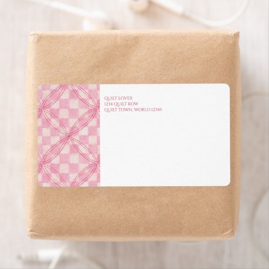 ROZE CHECK QUILT Verzending Adresetiketten Etiket (Insitu)