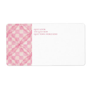 ROZE CHECK QUILT Verzending Adresetiketten Etiket