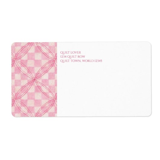 ROZE CHECK QUILT Verzending Adresetiketten Etiket (Voorkant)