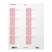 ROZE CHECK QUILT Verzending Adresetiketten Etiket (Full Sheet)
