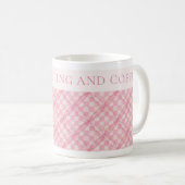 ROZE CHECK QUILT Witte Mok + Tekst / Blush (Voorkant rechts)