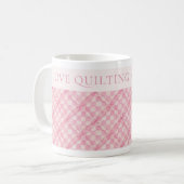 ROZE CHECK QUILT Witte Mok + Tekst / Blush (Voorkant links)