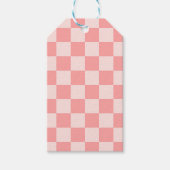 Roze checkboard cadeaulabel (Voorkant)