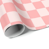 Roze checkboard cadeaupapier (Rol Hoek)