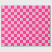 Roze checkboard cadeaupapier (Vlak)