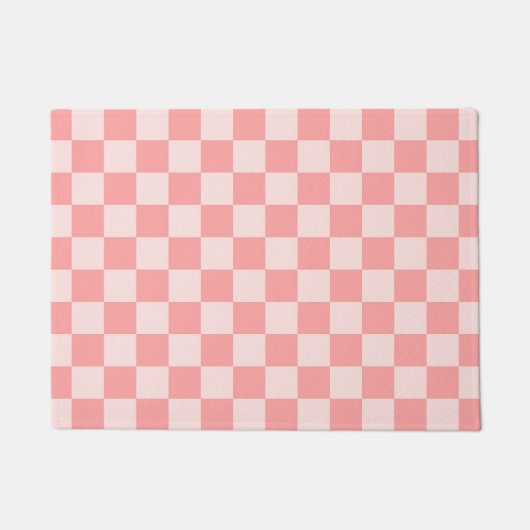 Roze checkboard deurmat (Voorkant)