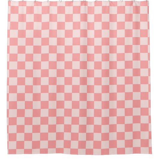 Roze checkboard douchegordijn (Voorkant)
