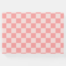 Roze checkboard gastenboek