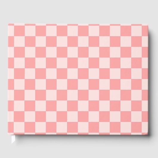 Roze checkboard gastenboek (Voorkant)