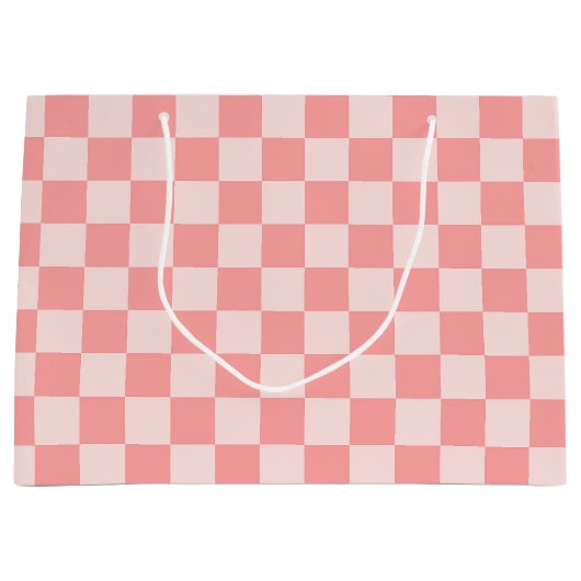 Roze checkboard groot cadeauzakje (Voorkant)