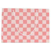 Roze checkboard groot cadeauzakje (Achterkant)