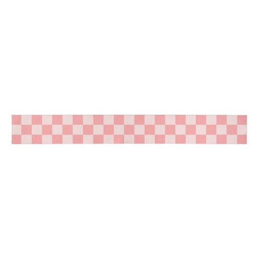 Roze checkboard grosgrain lint (Voorkant)